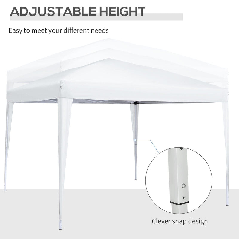 Image of an Outsunny 3x3 Pop Up Gazebo With Sides, White