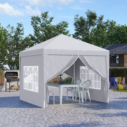 Image of an Outsunny 3x3 Pop Up Gazebo With Sides, White