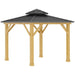 An image of an Outsunny 3x3m Wood Framed Gazebo With Steel Hardtop Roof