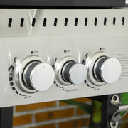 Image of a 4 Burner Gas BBQ With Side Burner, Galvanised Steel, Black