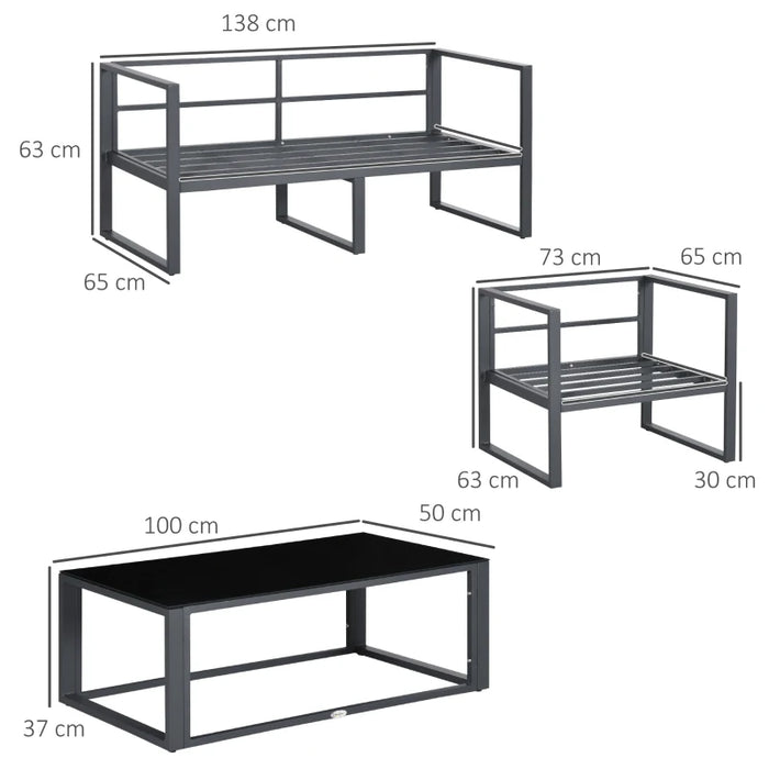 Image of an Outsunny 4 Seat Outdoor Conversation Sets, Grey