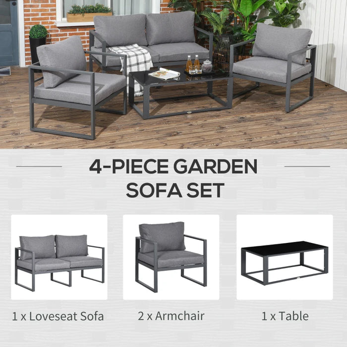 Image of an Outsunny 4 Seat Outdoor Conversation Sets, Grey