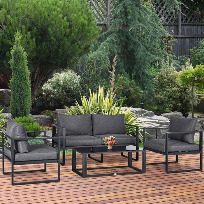 Image of an Outsunny 4 Seat Outdoor Conversation Sets, Grey