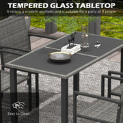 Image of an Outsunny 4 Seat Patio Dining Set, Grey