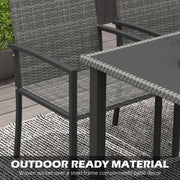 Image of an Outsunny 4 Seat Patio Dining Set, Grey