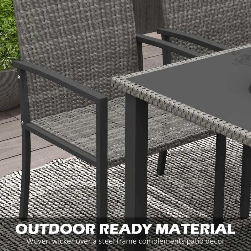 Image of an Outsunny 4 Seat Patio Dining Set, Grey