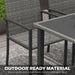 Image of an Outsunny 4 Seat Patio Dining Set, Grey