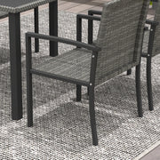 Image of an Outsunny 4 Seat Patio Dining Set, Grey