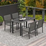 Image of an Outsunny 4 Seat Patio Dining Set, Grey