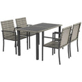 Image of an Outsunny 4 Seat Patio Dining Set, Mixed Grey