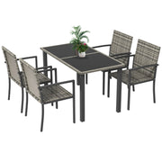 Image of an Outsunny 4 Seat Patio Dining Set, Mixed Grey