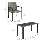 Image of an Outsunny 4 Seat Patio Dining Set, Mixed Grey