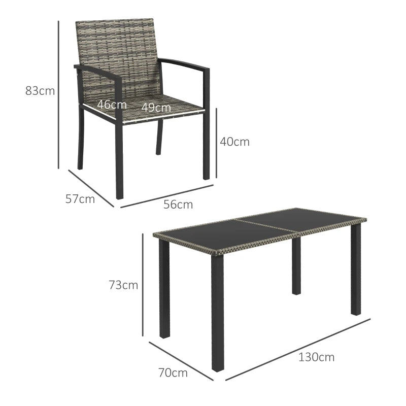 Image of an Outsunny 4 Seat Patio Dining Set, Mixed Grey