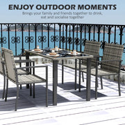 Image of an Outsunny 4 Seat Patio Dining Set, Mixed Grey