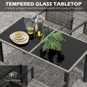 Image of an Outsunny 4 Seat Patio Dining Set, Mixed Grey