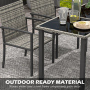 Image of an Outsunny 4 Seat Patio Dining Set, Mixed Grey