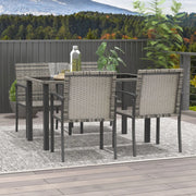 Image of an Outsunny 4 Seat Patio Dining Set, Mixed Grey