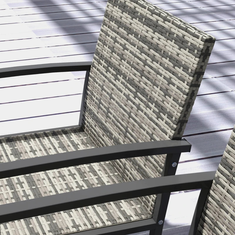 Image of an Outsunny 4 Seat Patio Dining Set, Mixed Grey