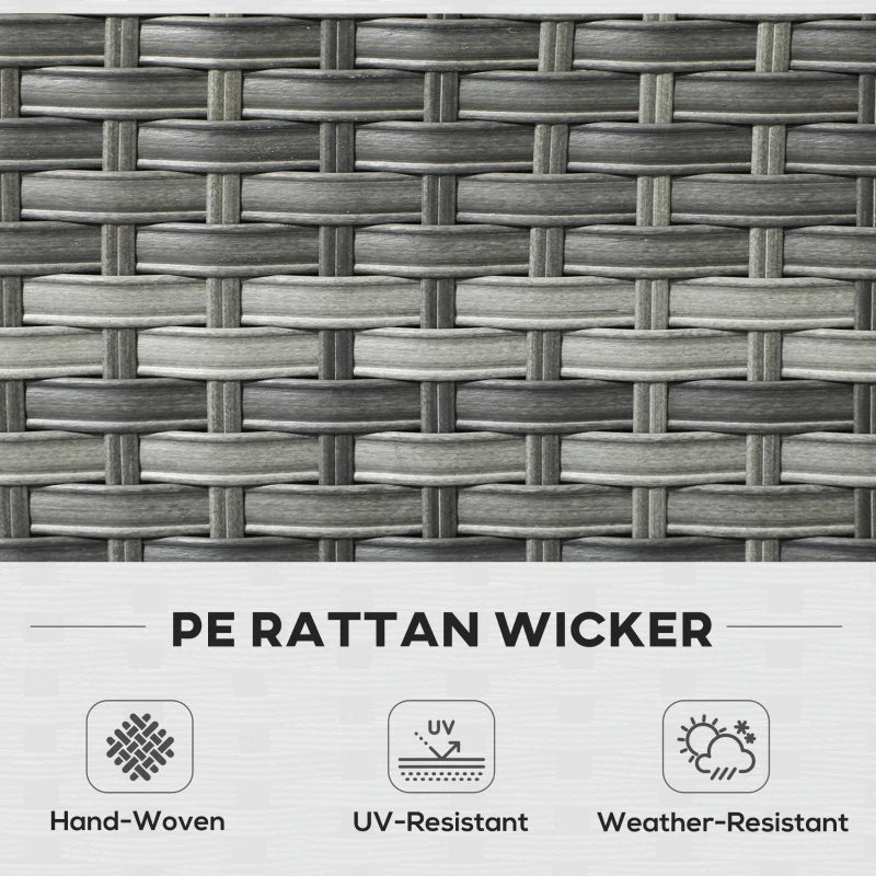 Image of a Rattan Patio Furniture Set With Fire Pit Table, Grey