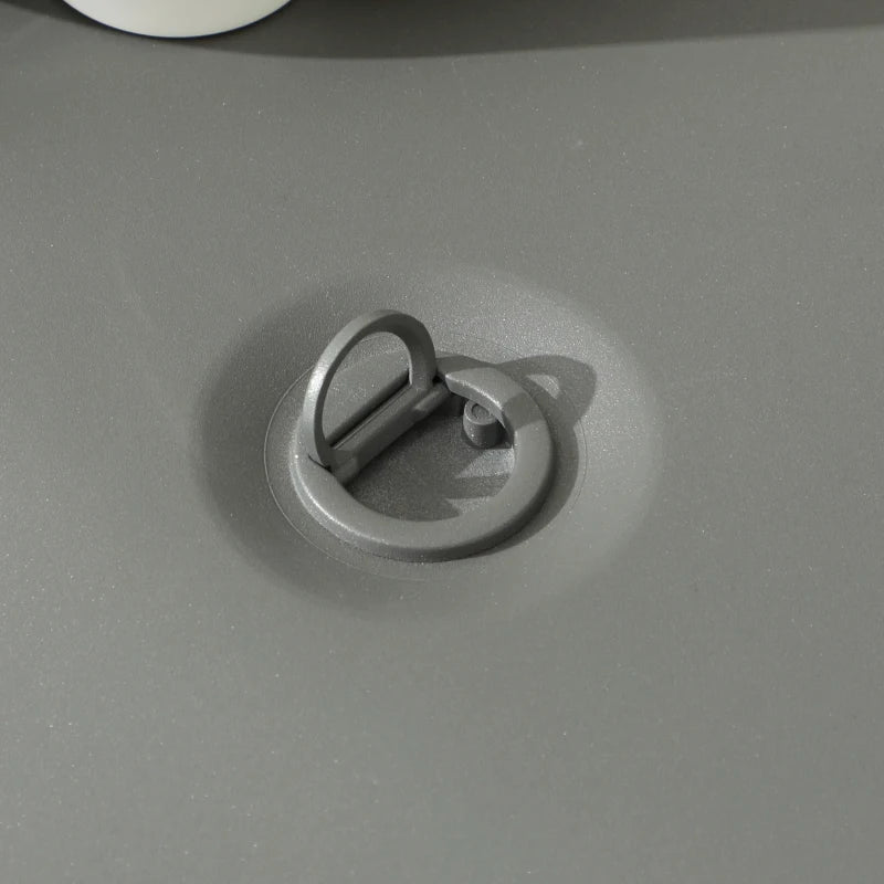 Image of a Rattan Patio Furniture Set With Fire Pit Table, Grey