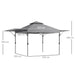 Image of Outsunny 5m x 3m Pop Up Gazebo with Extending Dual Awnings, Grey