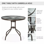 4 Seater Garden Dining Set with Parasol, Grey Outsunny