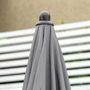 4 Seater Garden Dining Set with Parasol, Grey Outsunny