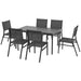 Image of an Outsunny 6 Seat Outdoor Dining Set, Dark Grey