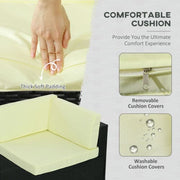 Image of an Outsunny 6 Seat Rattan Sofa With Table, Black With Beige Cushions