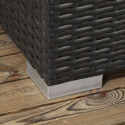 Image of an Outsunny 6 Seat Rattan Sofa With Table, Black With Beige Cushions