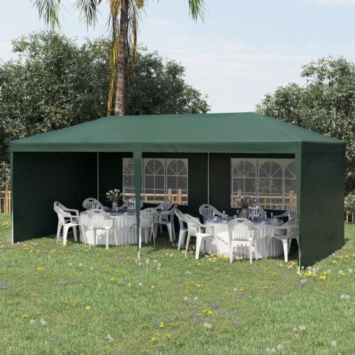 Image of an Outsunny 6x3 Gazebo With Sides, Dark Green