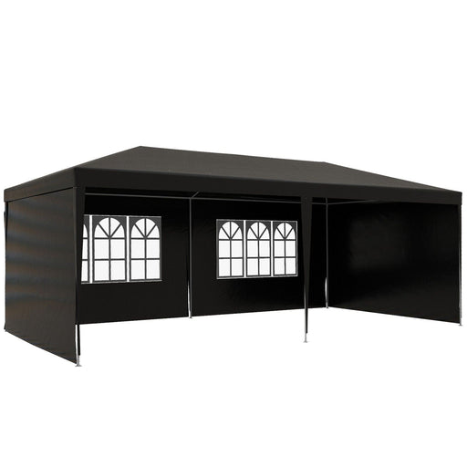 Image of an Outsunny 6m x 3m Gazebo With Sides, Black