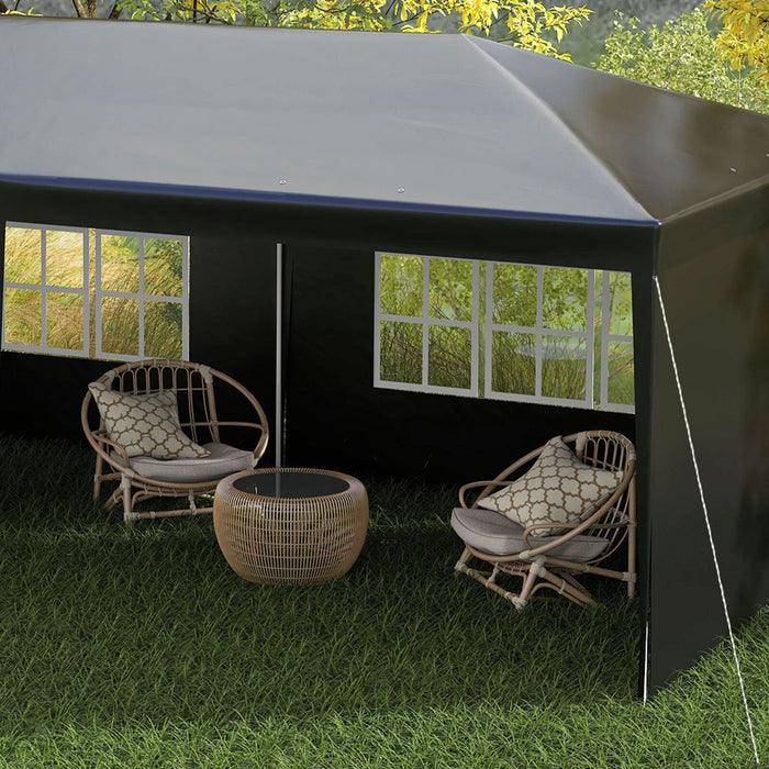 Image of an Outsunny 6m x 3m Gazebo With Sides, Black