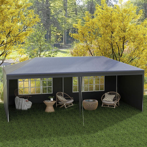 Image of an Outsunny 6m x 3m Gazebo With Sides, Dark Grey
