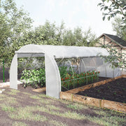 Image of a 6m by 3m white poly tunnel garden greenhouse