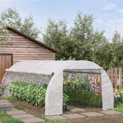 Image of a 6m by 3m white poly tunnel garden greenhouse