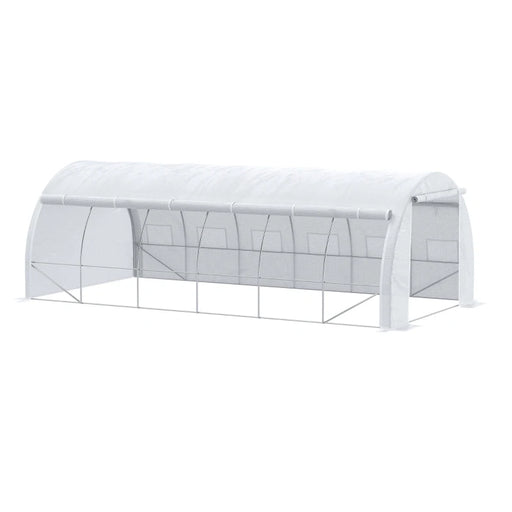 Image of a 6m by 3m white poly tunnel garden greenhouse