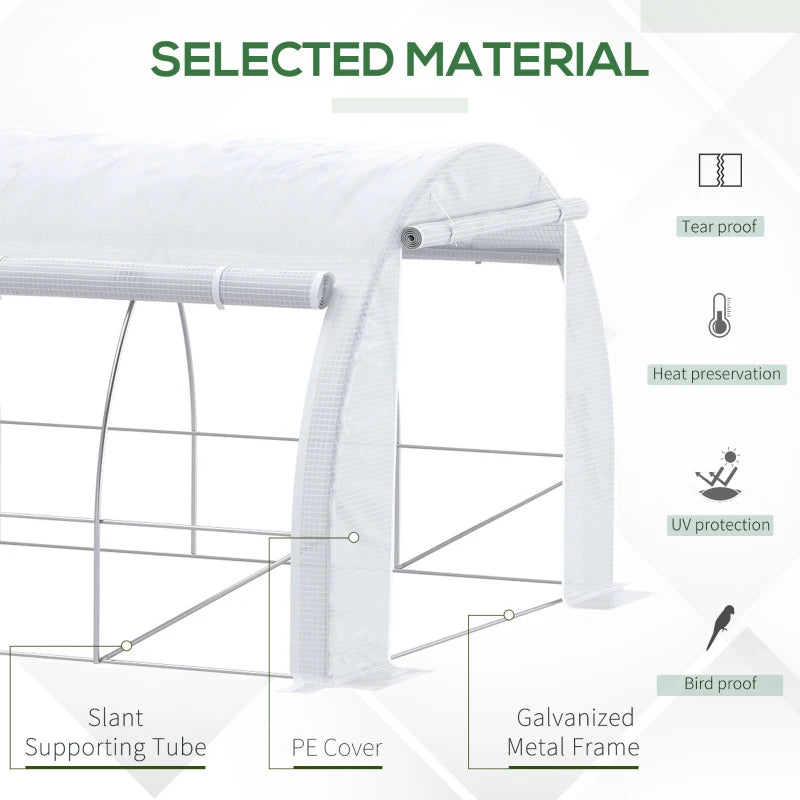 Image of a 6m by 3m white poly tunnel garden greenhouse
