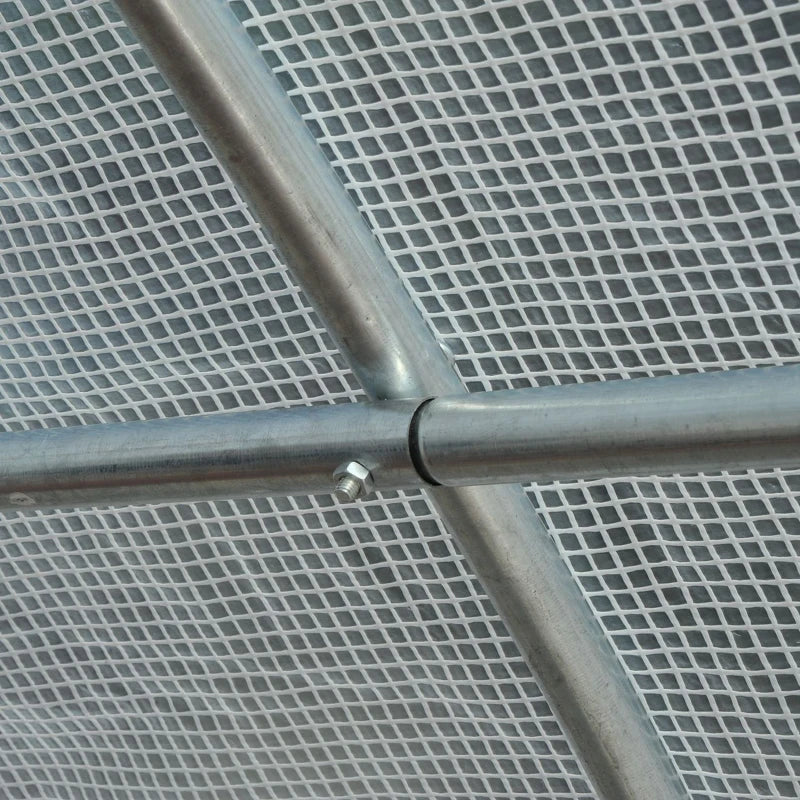 6m x 3m Walk In Polytunnel Greenhouse, Steel Frame, White