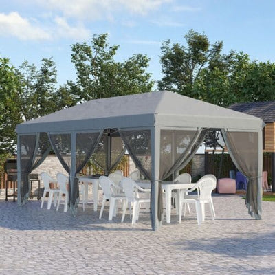 Image of an Outsunny 6 x 3 Pop Up Gazebo With Mesh Sides, Dark Grey