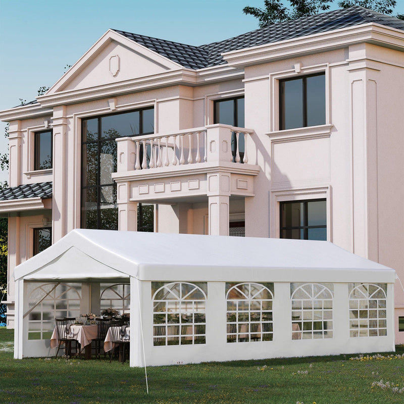 Large Gazebo With Sides, 8x4m, Steel Frame, Waterproof Party Tent