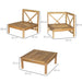 Image of an Outsunny Acacia Wood Outdoor Sofa Set With Table