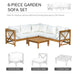 Image of an Outsunny Acacia Wood Outdoor Sofa Set With Table