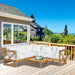 Image of an Outsunny Acacia Wood Outdoor Sofa Set With Table