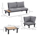 Image of an Outsunny Aluminium L Shaped Garden Sofa Set, Grey 