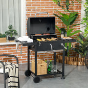 Image of a Charcoal Barbecue Grill With Side Shelves