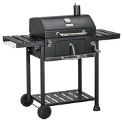 Image of a Charcoal Barbecue Grill With Side Shelves