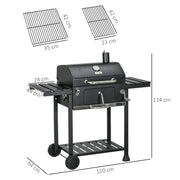 Image of a Charcoal Barbecue Grill With Side Shelves