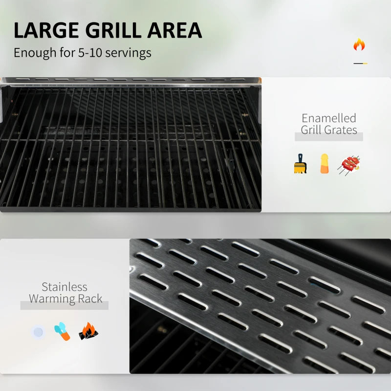 Image of a Charcoal Barbecue Grill With Side Shelves