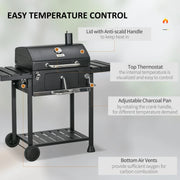 Image of a Charcoal Barbecue Grill With Side Shelves